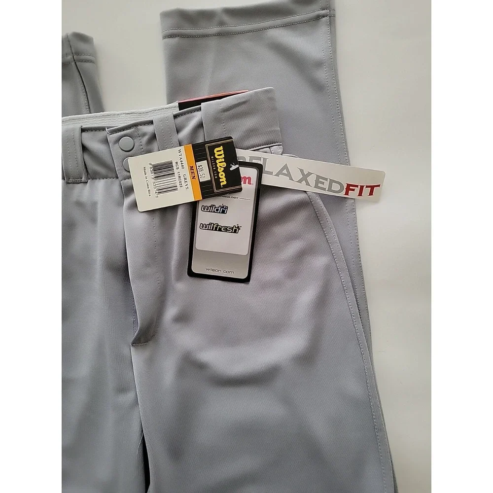 Wilson Youth Baseball Pants Small Gray Fitted New with‎ Tags Softball 28W 33L